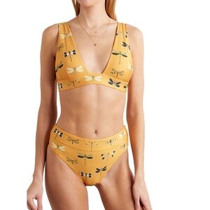 Agua Bendita Mustard Dragonfly Bikini Set